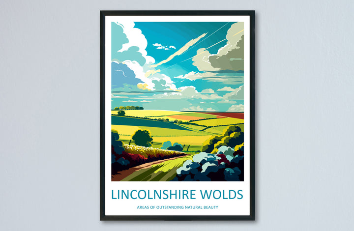 Lincolnshire Wolds England Travel Poster