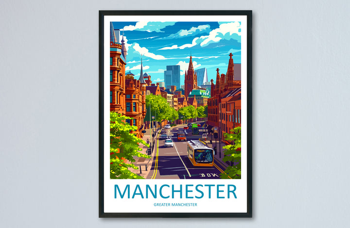 Manchester England Travel Poster