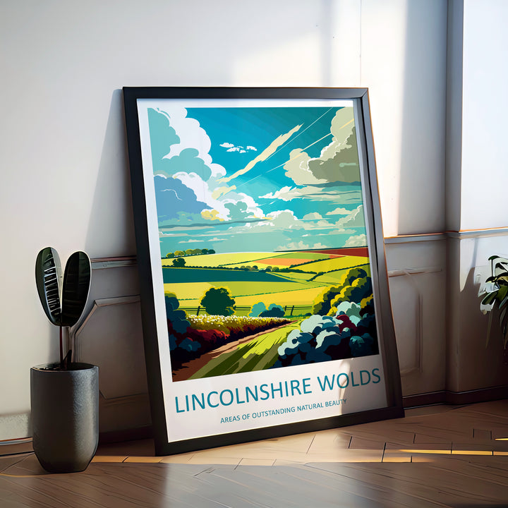 Lincolnshire Wolds England Travel Poster