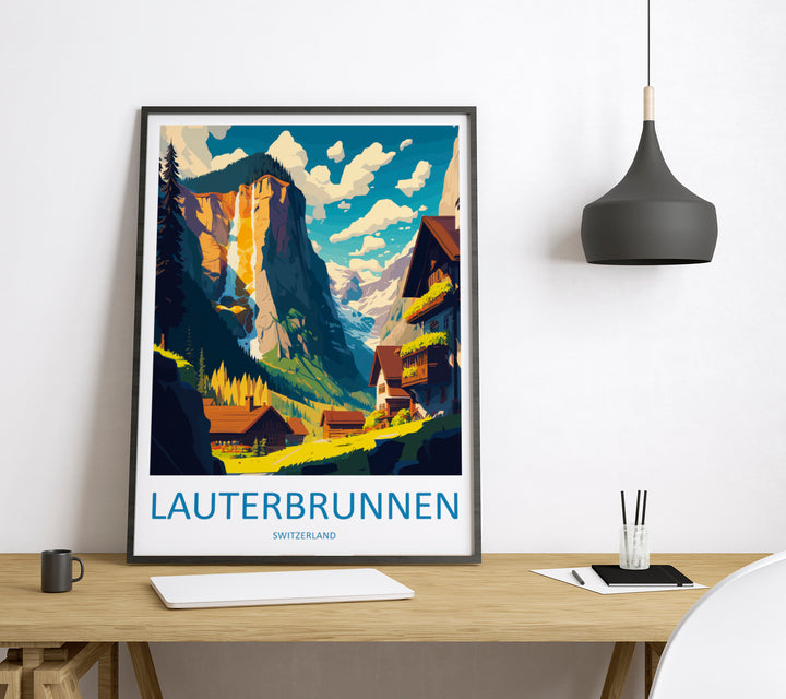 Lauterbrunnen Switzerland Travel Poster