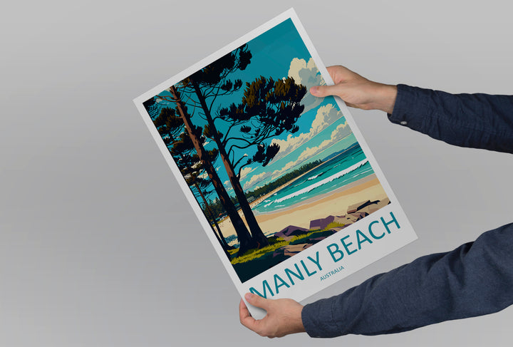 Manly Beach Australia Travel Poster