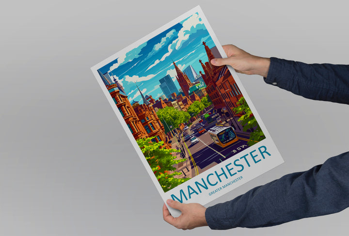 Manchester England Travel Poster
