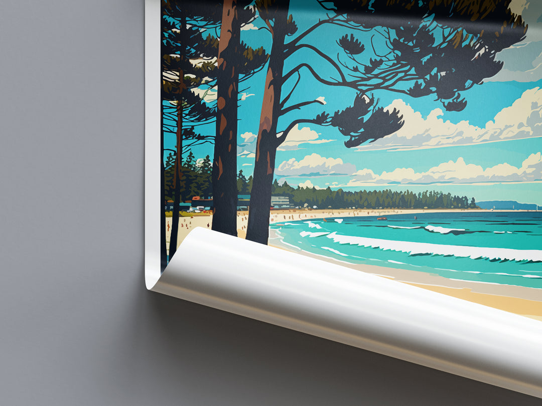 Manly Beach Australia Travel Poster