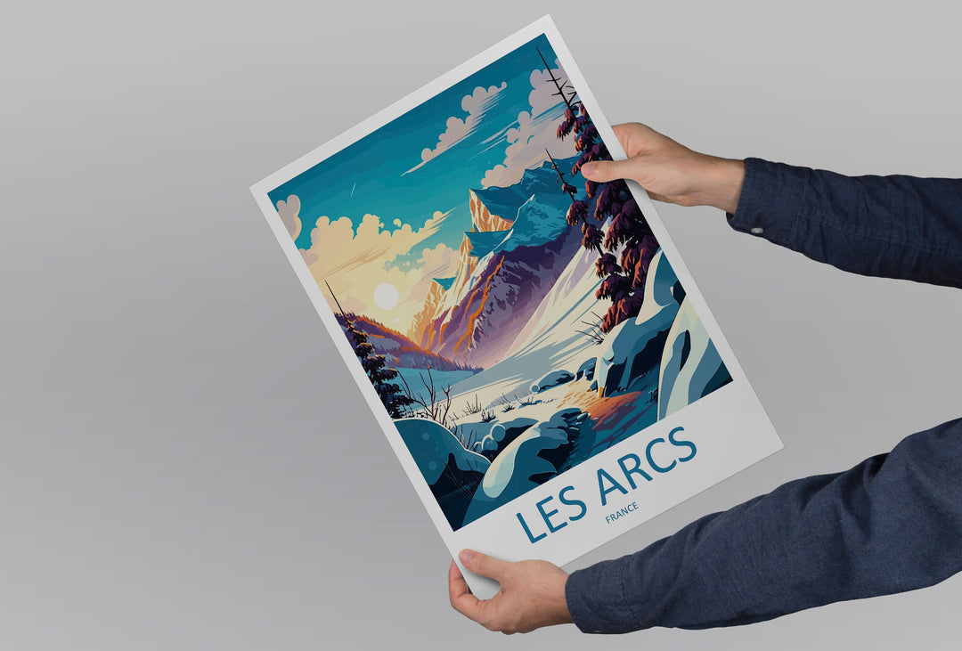 Les Arcs Print Les Arcs Home Décor Ski Resort Art Print Snow Resort Wall Print For France Ski Resort Gift Wall Hanging Les Arcs Artwork