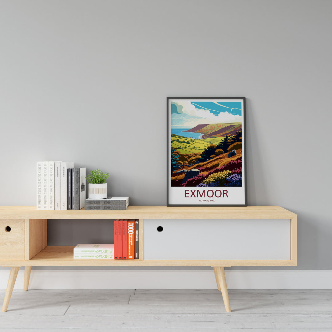 Exmoor Travel Print Wall Art Exmoor Wall Hanging Home Deco National Park Gift Exmoor Lovers Wall Art Print Exmoor National Park Wall Art
