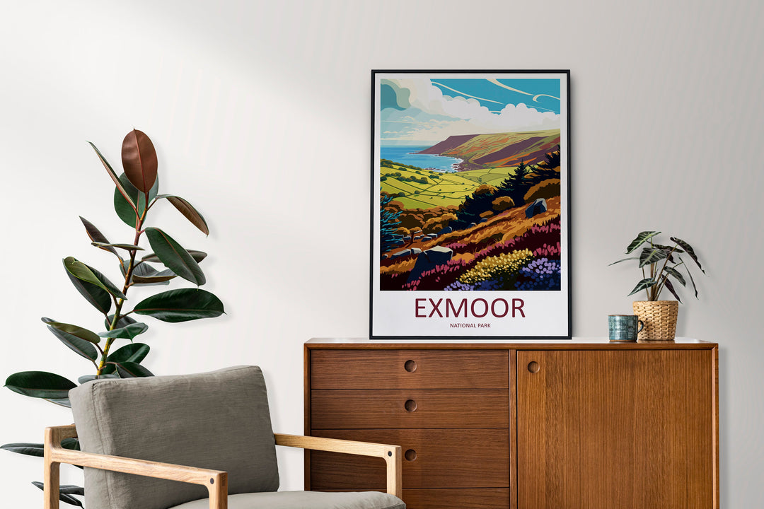 Exmoor Travel Print Wall Art Exmoor Wall Hanging Home Deco National Park Gift Exmoor Lovers Wall Art Print Exmoor National Park Wall Art