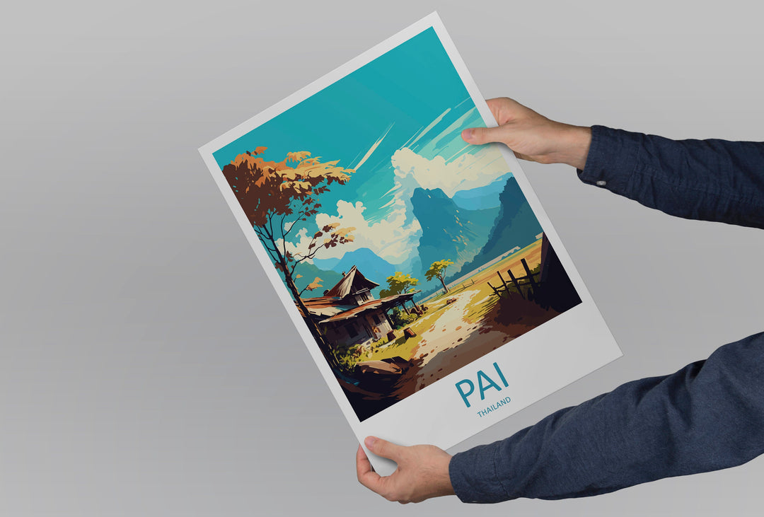 Pai Travel Print Wall Art Pai Wall Hanging Home Decor Pai Gift Art Lovers Wall Art Thailand Travel Print Gift Thai Travel Art Pai Islands