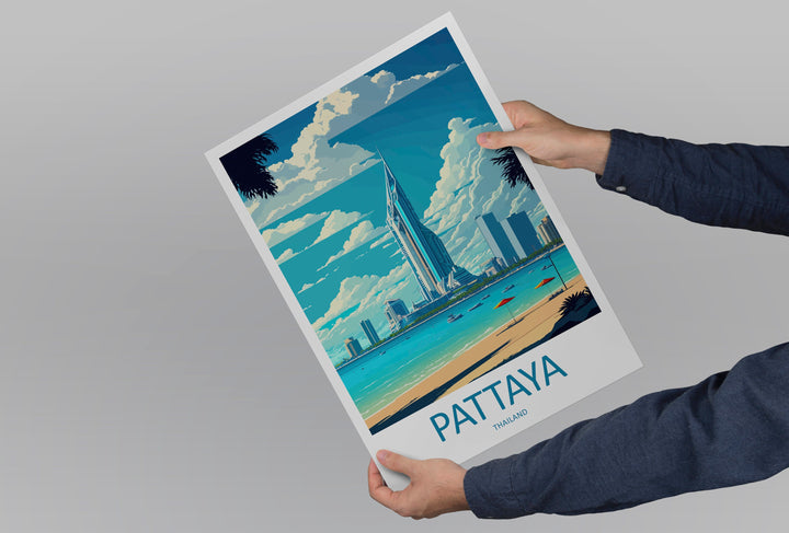 Pattaya Travel Print Wall Art Pattaya Wall Hanging Home Décor Pattaya Gift Art Lovers Wall Art Thailand Travel Print Gift Thai Travel Art