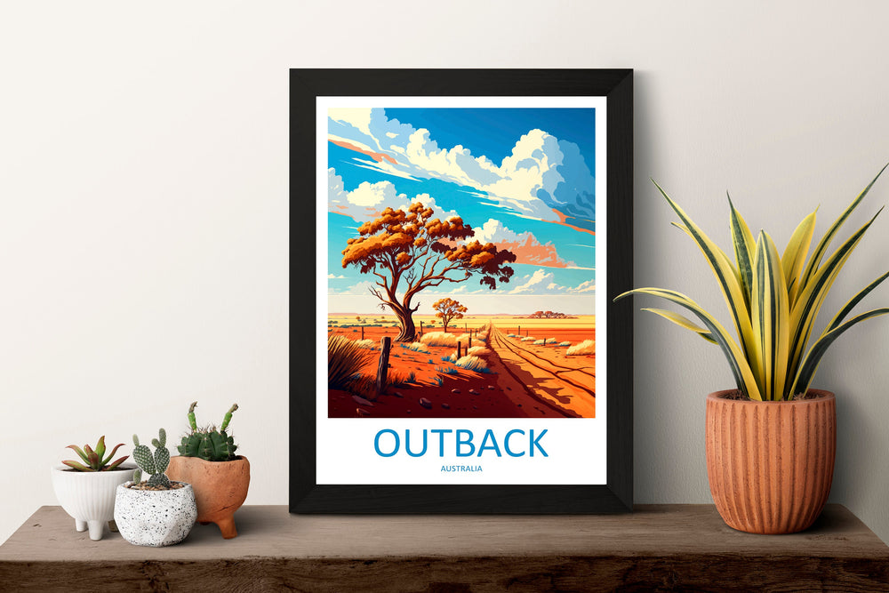 Outback Travel Print Wall Art Outback AU Wall Hanging Home Décor Outback Gift Art Lovers Australia Art Lover Gift Wall Art Australia Art
