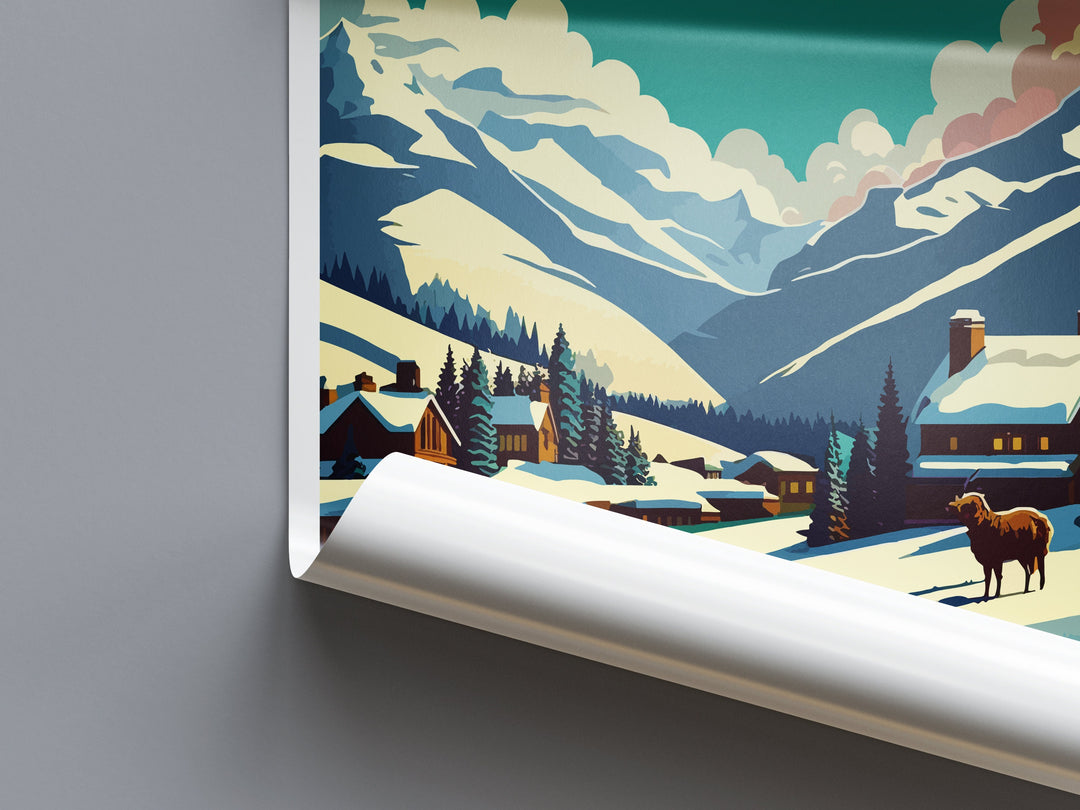 Verbier Ski Resort Print Verbier Home Decor Mountain Art Print Verbier Wall Art for Ski Enthusiast Gift Wall Hanging Verbier Switzerland Art