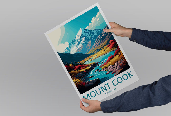 Mount Cook Travel Print Wall Art Mount Cook Wall Hanging Home Décor Mount Cook Gift Art Lovers New Zealand Art Lover Gift Print Mount Cook