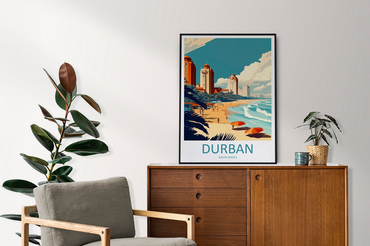 Durban Travel Print Wall Art Durban Wall Hanging Home Décor Durban Gift Art Lovers South Africa Art Print Durban Wall Décor South Africa