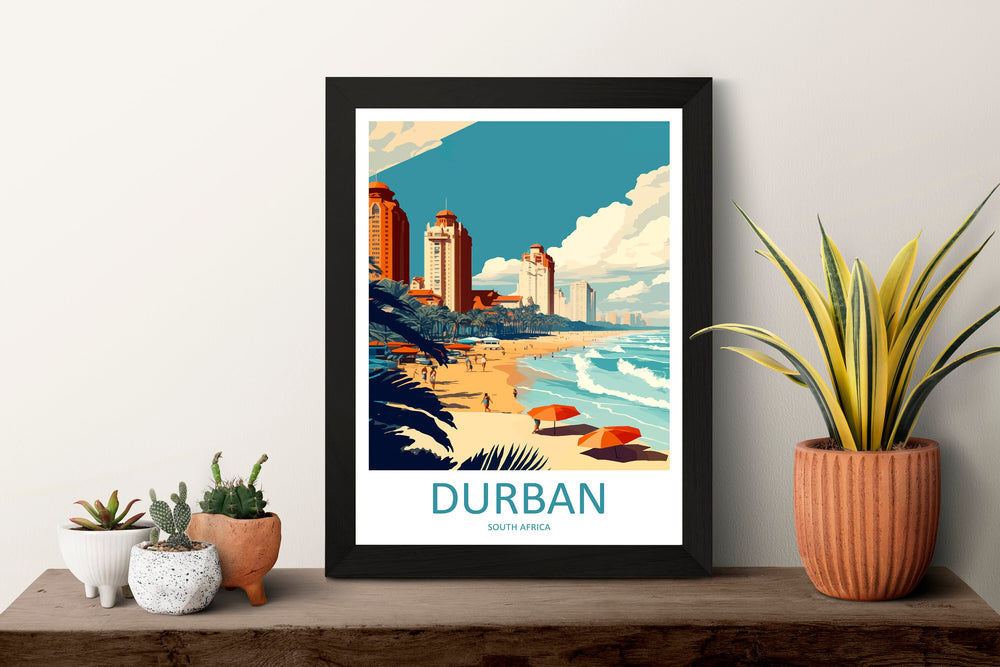 Durban Travel Print Wall Art Durban Wall Hanging Home Décor Durban Gift Art Lovers South Africa Art Print Durban Wall Décor South Africa