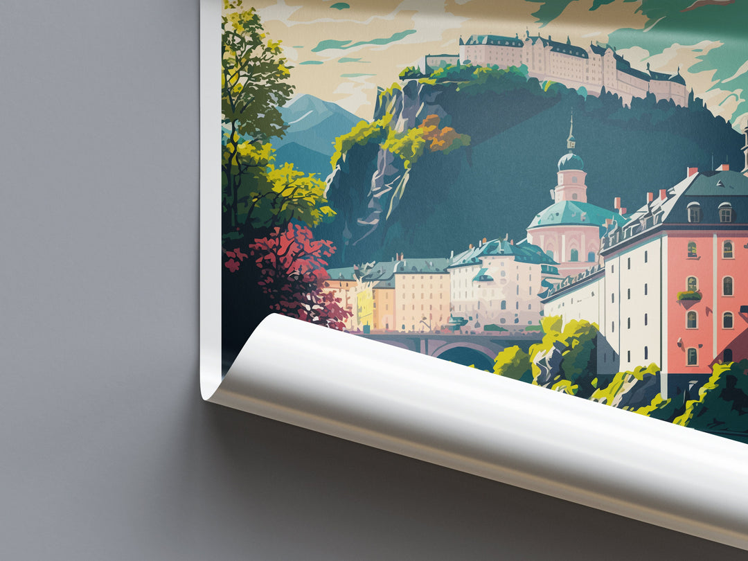 Salzburg Print Salzburg Home Décor Cityscape Art Print Salzburg Wall Art for Travel Enthusiast Gift Wall Hanging Salzburg Austria Poster Art