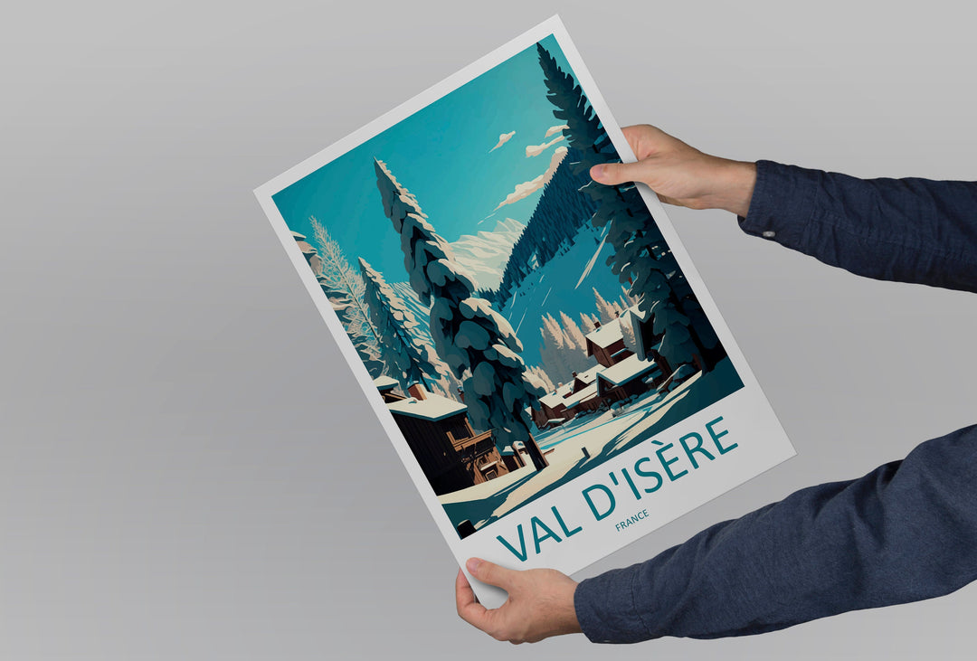 Val d'isere Travel Print Wall Art Val d'isere Wall Hanging Home Décor Val d'isere Gift Art Lovers Ski Art Lover Gift Val d'isere Print Ski