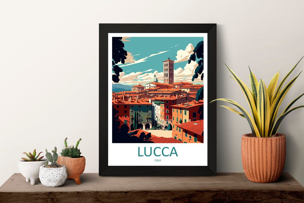 Lucca Travel Print Wall Art Lucca Wall Hanging Home Décor Lucca Gift Art Lovers Italy Art Lover Gift Lucca Print Lucca Travel Gift Art