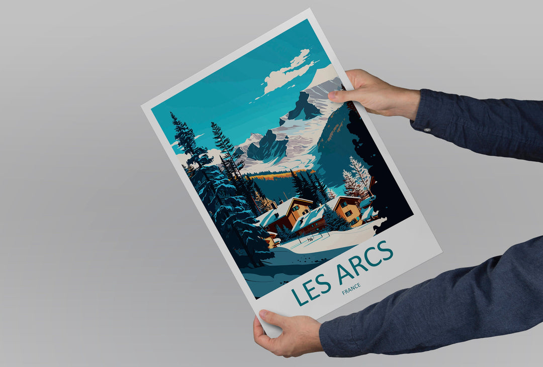 Les Arcs Travel Print Wall Art Les Arcs Wall Hanging Home Décor Les Arcs Gift Art Lovers Ski Art Lover Gift Les Arcs Print Skiing Les Arcs