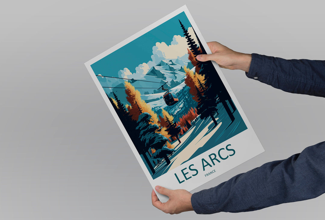 Les Arcs Travel Print Wall Art Les Arcs Wall Hanging Home Décor Les Arcs Gift Art Lovers Ski Art Lover Gift Les Arcs Print Skiing Les Arcs