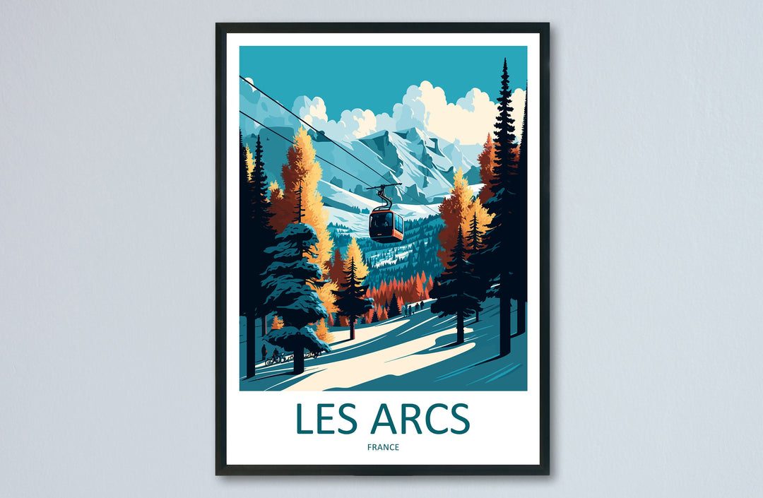 Les Arcs Travel Print Wall Art Les Arcs Wall Hanging Home Décor Les Arcs Gift Art Lovers Ski Art Lover Gift Les Arcs Print Skiing Les Arcs