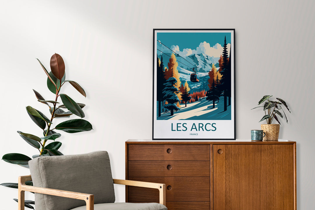 Les Arcs Travel Print Wall Art Les Arcs Wall Hanging Home Décor Les Arcs Gift Art Lovers Ski Art Lover Gift Les Arcs Print Skiing Les Arcs