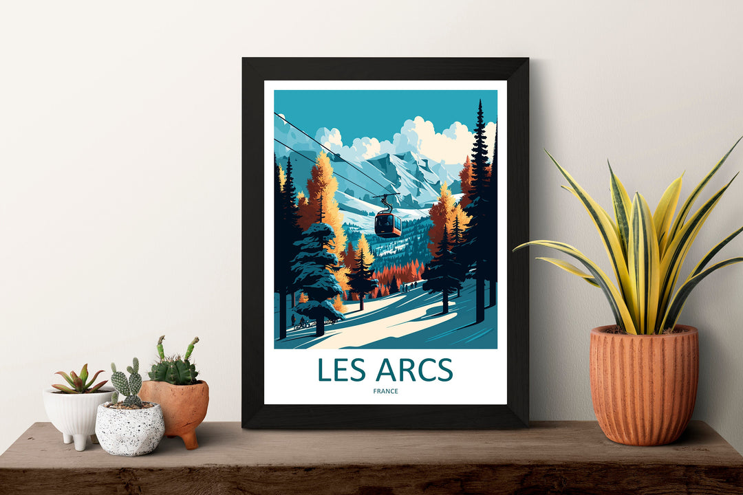 Les Arcs Travel Print Wall Art Les Arcs Wall Hanging Home Décor Les Arcs Gift Art Lovers Ski Art Lover Gift Les Arcs Print Skiing Les Arcs