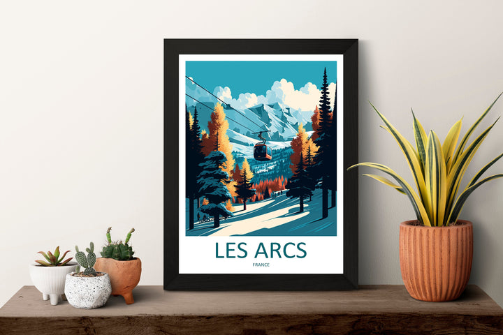 Les Arcs Travel Print Wall Art Les Arcs Wall Hanging Home Décor Les Arcs Gift Art Lovers Ski Art Lover Gift Les Arcs Print Skiing Les Arcs