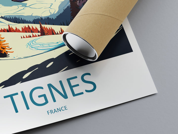 Tignes Travel Print Wall Art Tignes Wall Hanging Home Décor Tignes Gift Art Lovers Ski Art Lover Gift Tignes Print Skiing Tignes Ski Art