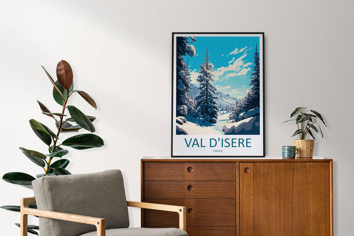 Val d'isere Travel Print Wall Art Val d'isere Wall Hanging Home Décor Val d'isere Gift Art Lovers Ski Art Lover Gift Val d'isere Print Ski