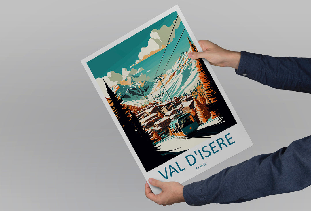 Val d'isere Travel Print Wall Art Val d'isere Wall Hanging Home Décor Val d'isere Gift Art Lovers Ski Art Lover Gift Val d'isere Print Ski