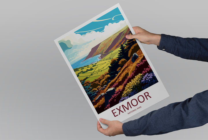 Exmoor Travel Print Wall Art Exmoor Wall Hanging Home Deco National Park Gift Exmoor Lovers Wall Art Print Exmoor National Park Wall Art