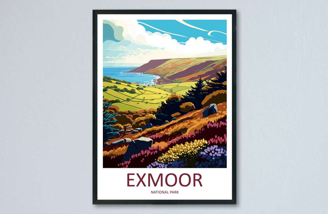 Exmoor Travel Print Wall Art Exmoor Wall Hanging Home Deco National Park Gift Exmoor Lovers Wall Art Print Exmoor National Park Wall Art