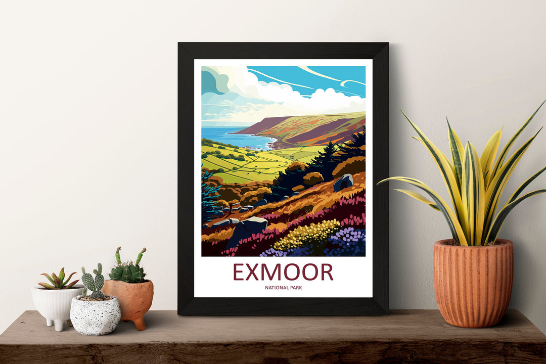 Exmoor Travel Print Wall Art Exmoor Wall Hanging Home Deco National Park Gift Exmoor Lovers Wall Art Print Exmoor National Park Wall Art