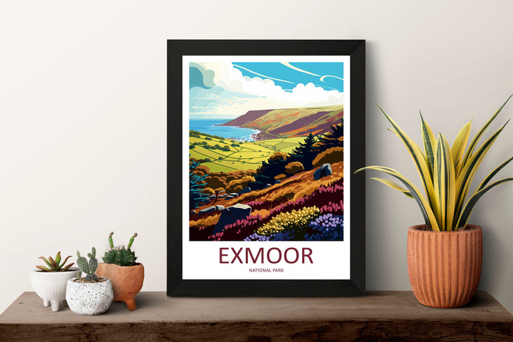 Exmoor Travel Print Wall Art Exmoor Wall Hanging Home Deco National Park Gift Exmoor Lovers Wall Art Print Exmoor National Park Wall Art