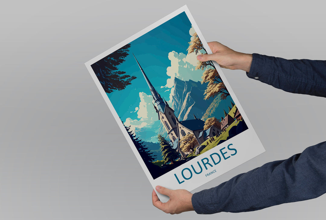 Lourdes Travel Print Wall Art Lourdes Wall Hanging Home Décor Lourdes Gift Art Lovers France Art Lover Gift Lourdes Print France Artwork
