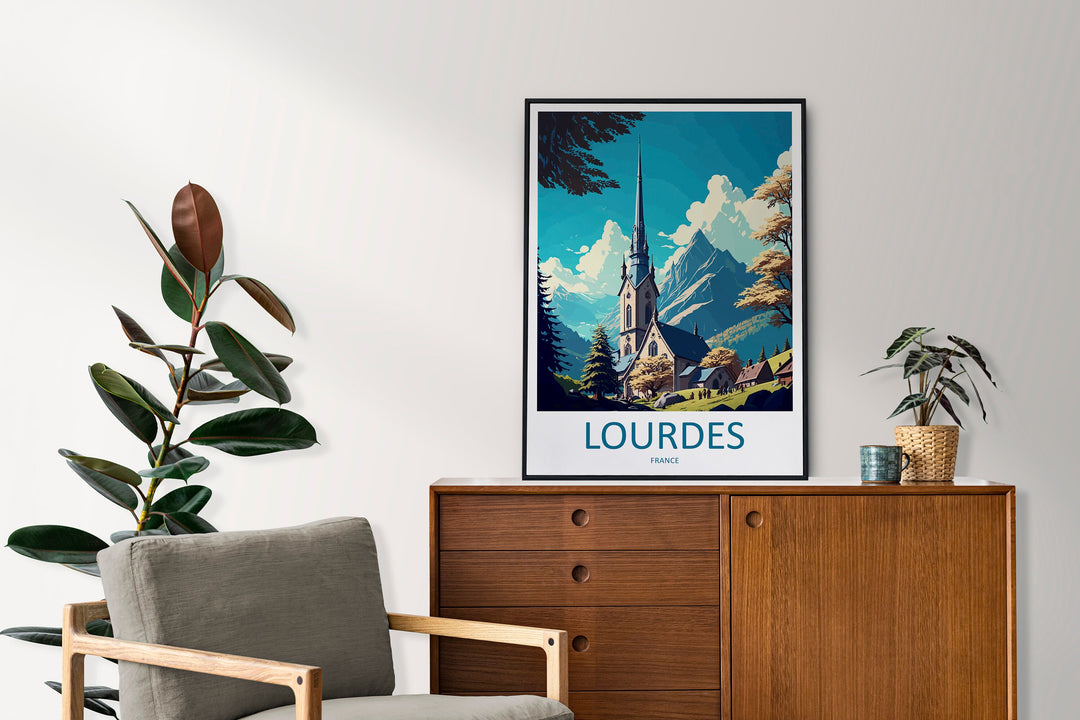 Lourdes Travel Print Wall Art Lourdes Wall Hanging Home Décor Lourdes Gift Art Lovers France Art Lover Gift Lourdes Print France Artwork