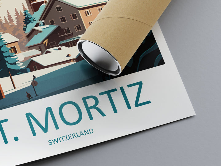 St. Mortiz Travel Print Wall Art St. Mortiz Wall Hanging Home Décor St. Mortiz Gift Art Lovers Ski Art Lover Gift St. Mortiz Print Skiing