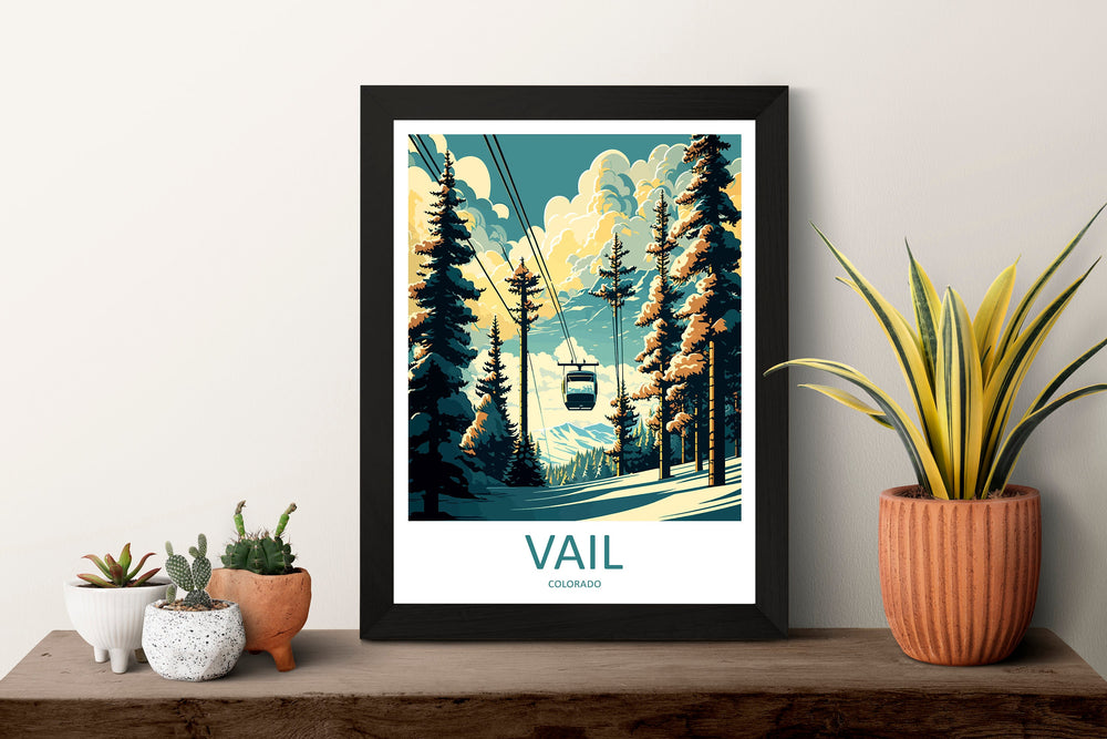 Vail Ski Resort Travel Print Wall Art Vail Ski Resort Wall Hanging Home Décor Vail Gift Art Lovers Ski Art Lover Gift Vail Print Skiing