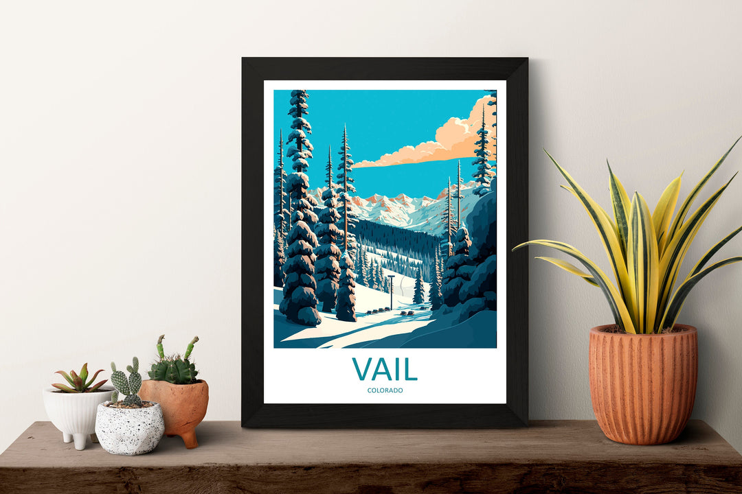 Vail Ski Resort Travel Print Wall Art Vail Ski Resort Wall Hanging Home Décor Vail Gift Art Lovers Ski Art Lover Gift Vail Print Skiing