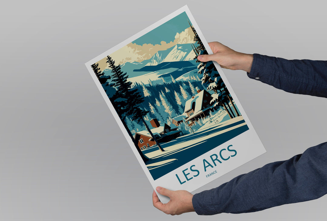 Les Arcs Travel Print Wall Art Les Arcs Wall Hanging Home Décor Les Arcs Gift Art Lovers Ski Art Lover Gift Les Arcs Print Skiing Poster