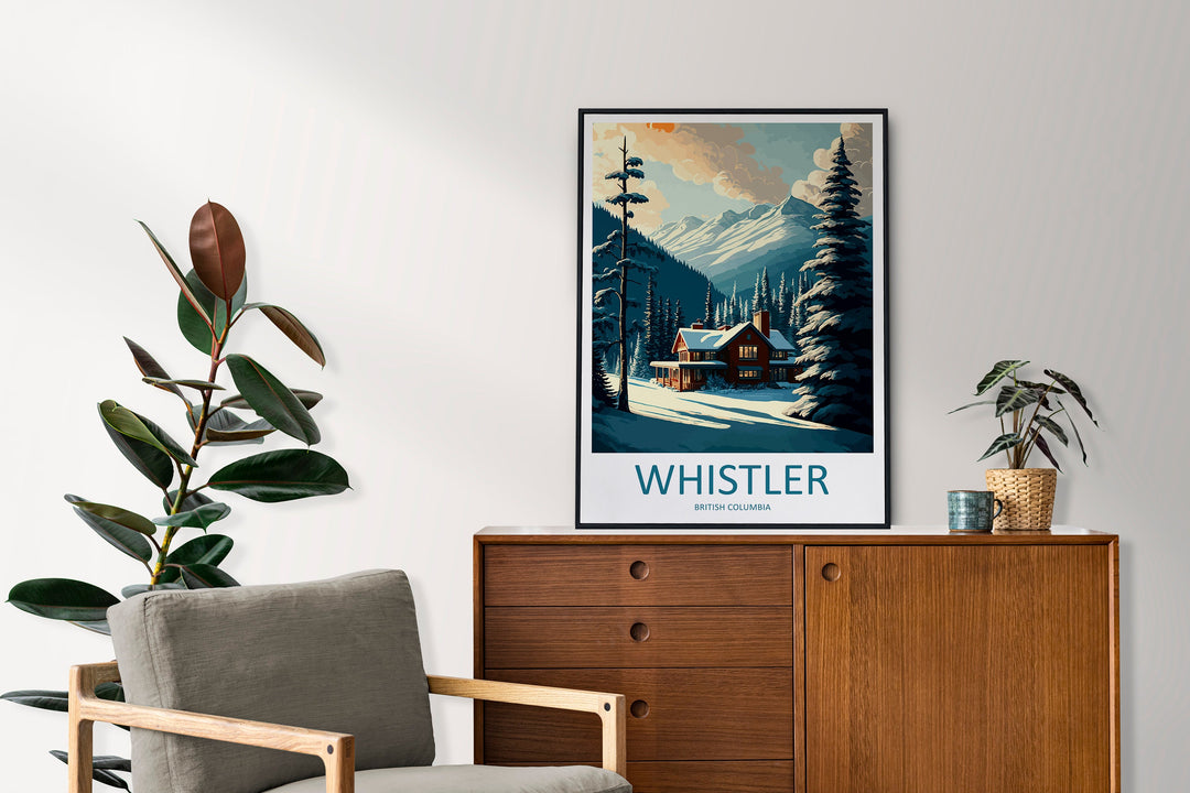 Whistler Travel Print Wall Art Whistler Wall Hanging Home Décor Whistler Gift Art Lovers Ski Art Lover Gift Whistler Print Skiing Whistler