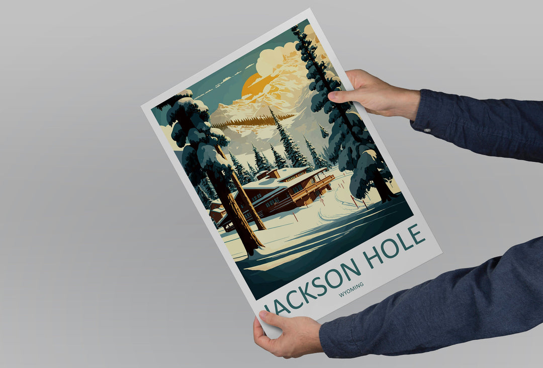 Jackson Hole Travel Print Wall Art Jackson Hole Wall Hanging Home Décor Jackson Hole Gift Art Lovers Ski Art Lover Gift Jackson Hole Print
