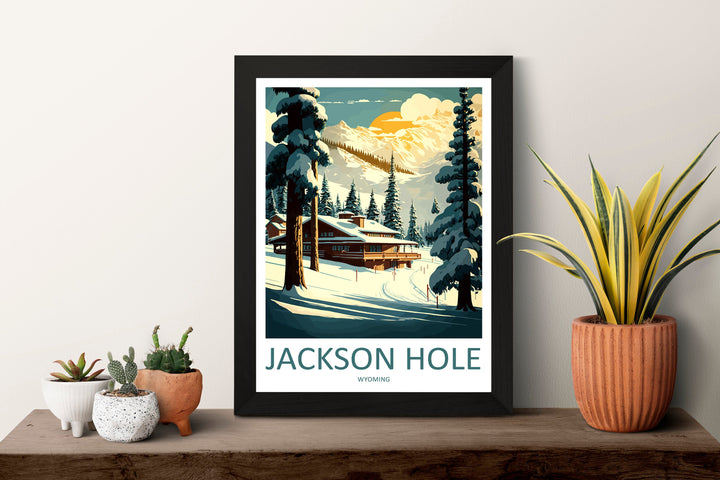 Jackson Hole Travel Print Wall Art Jackson Hole Wall Hanging Home Décor Jackson Hole Gift Art Lovers Ski Art Lover Gift Jackson Hole Print