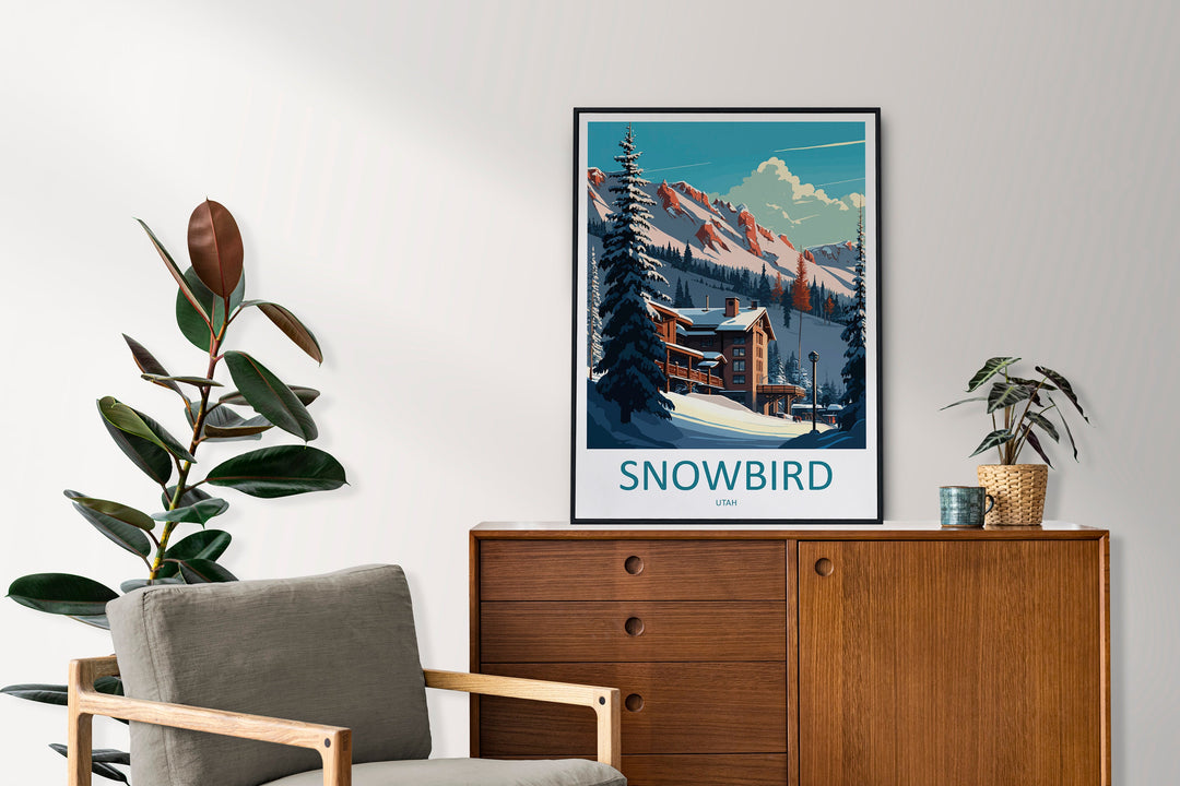 Snowbird Travel Print Wall Art Snowbird Wall Hanging Home Décor Snowbird Gift Art Lovers Ski Art Lover Gift Snowbird Print Skiing Print