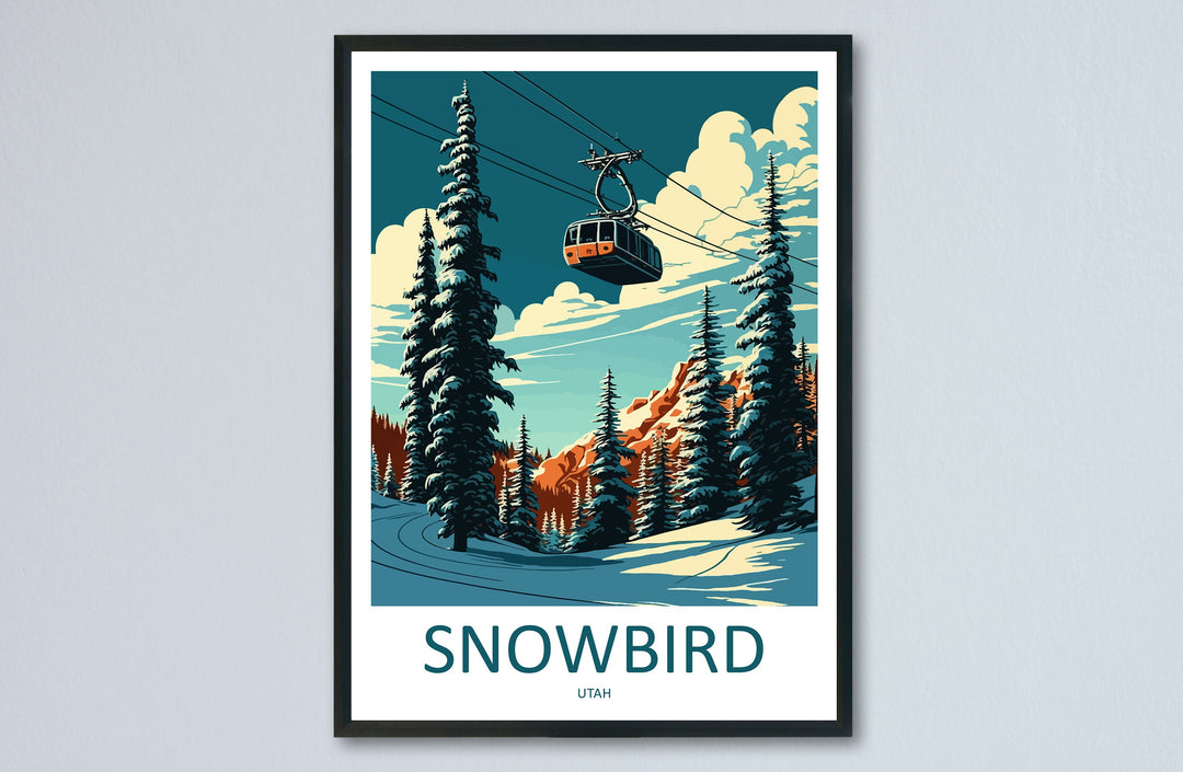 Snowbird Travel Print Wall Art Snowbird Wall Hanging Home Décor Snowbird Gift Art Lovers Ski Art Lover Gift Snowbird Print Skiing Print