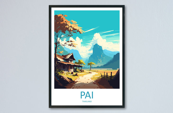 Pai Travel Print Wall Art Pai Wall Hanging Home Decor Pai Gift Art Lovers Wall Art Thailand Travel Print Gift Thai Travel Art Pai Islands