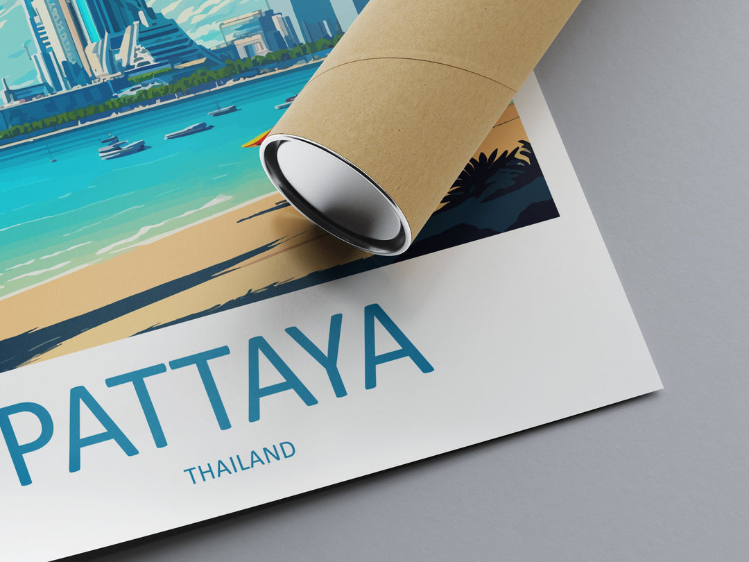 Pattaya Travel Print Wall Art Pattaya Wall Hanging Home Décor Pattaya Gift Art Lovers Wall Art Thailand Travel Print Gift Thai Travel Art