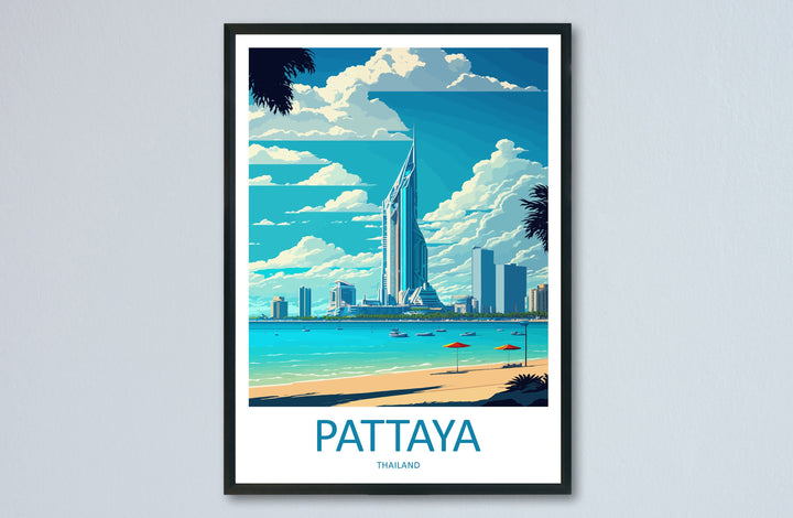 Pattaya Travel Print Wall Art Pattaya Wall Hanging Home Décor Pattaya Gift Art Lovers Wall Art Thailand Travel Print Gift Thai Travel Art