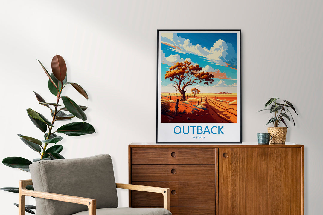 Outback Travel Print Wall Art Outback AU Wall Hanging Home Décor Outback Gift Art Lovers Australia Art Lover Gift Wall Art Australia Art