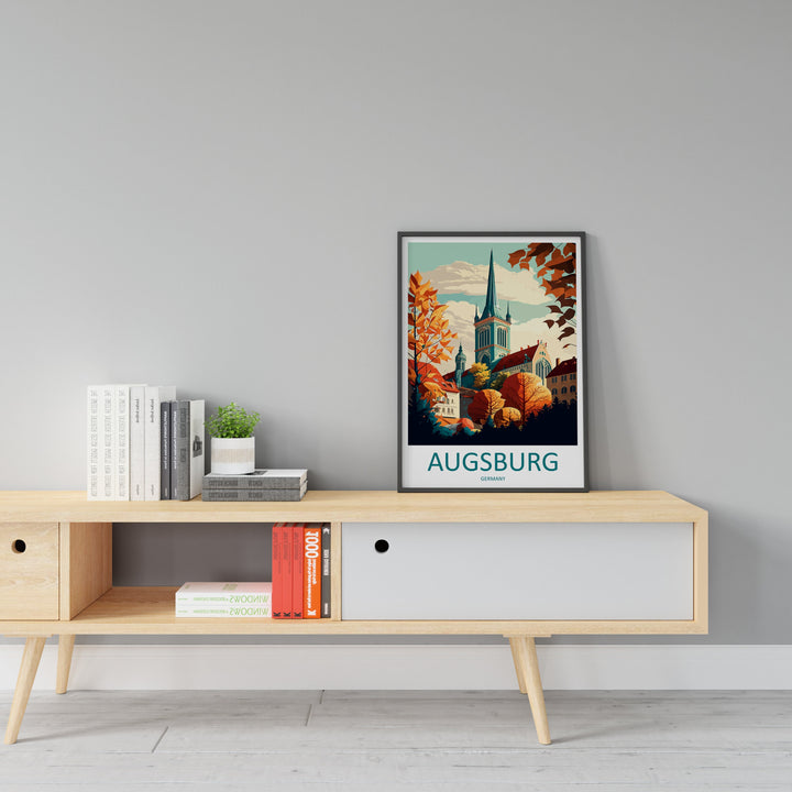 Augsburg Travel Print Wall Art Augsburg Wall Hanging Home Décor Augsburg Gift Art Lovers Germany Art Lover Gift Augsburg Art Travel Gift