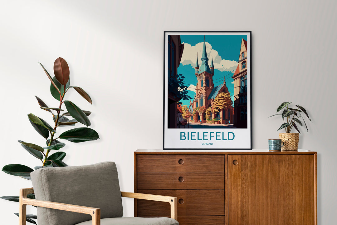Bielefeld Travel Print Wall Art Bielefeld Wall Hanging Home Décor Bielefeld Gift Art Lovers Germany Art Lover Gift Bielefeld Art Travel Gift